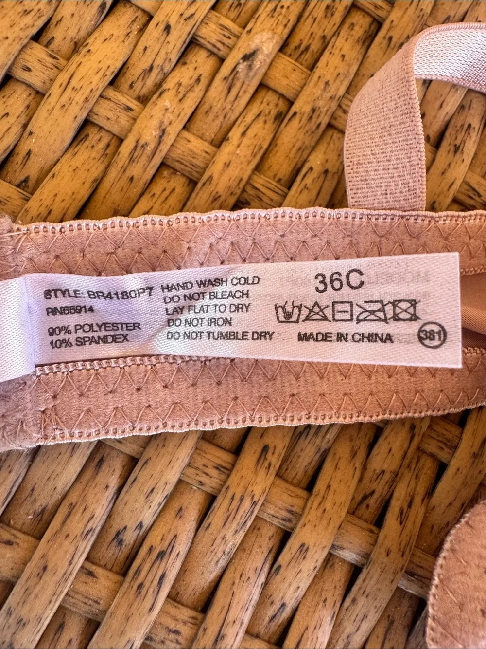 Sofra Intimates Beige Full‎ Coverage Adjustable Straps bra. Underwire Size 36C